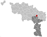 Situation de la commune dans l'arrondissement de Thuin et la province de Hainaut