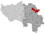 Situation de la ville au sein de l’arrondissement de Verviers et de la province de Liège