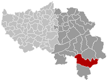 Situation de la ville dans l’arrondissement de Verviers et la province de Liège