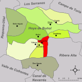 Localisation d'Alborache dans la comarque de Chiva-Hoya de Buñol