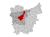 Situation de la ville au sein del'arrondissement de Gand et dela province de Flandre orientale