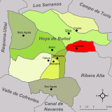 Localisation de Godelleta dans la comarque de Chiva-Hoya de Buñol