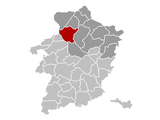 Localisation de Hechtel-Eksel au sein de l'arrondissement de Maaseik et de la province de Limbourg