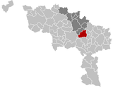 Situation de La Louvière dans l'arrondissement de Soignies et la province de Hainaut