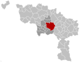 Localisation de Mons au sein de la province de Hainaut et de l’arrondissement de Mons