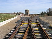 Chemins de fer de l'Hérault - Maureilhan Bifurcation vers Maraussan & vers Colombiers février 2008.jpg