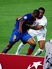 Eto'o and Evra, 2009 UEFA Champions League Final.jpg