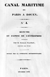 Rapport de Stéphane Flachat relatif au canal maritime de Paris à Rouen.