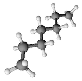 Formule brute et représentation 3D de l'heptane