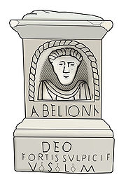 Autel votif dédié à Abellio, trouvé à Garin (Haute-Garonne), conservé au Musée Saint-Raymond de Toulouse