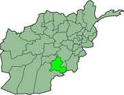 Carte de l'Afghanistan mettant en évidence Zâbol.