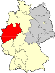 Territoire couvert par le 2. Oberliga Ouest de 1949 à 1963
