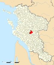 Carte de la commune de Saintes au sein de la Charente-Maritime