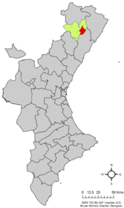 Localisation de Albocàsser dans la Communauté de Valence