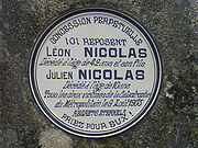 Plaque tombale Léon et Julien Nicolas