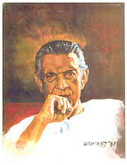 Portrait de Satyajit Ray.