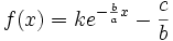 f(x)=ke^{-\frac{b}{a}x}-\frac{c}{b}