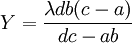 \quad Y=\frac{\lambda db(c-a)}{ dc-ab}