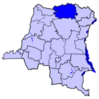 Localisation du Bas-Uele (en bleu foncé) à l'intérieur de la République démocratique du Congo