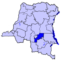 Localisation de la Lomami (en bleu foncé) à l'intérieur de la République démocratique du Congo