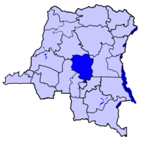 Localisation de la Sankuru (en bleu foncé) à l'intérieur de la République démocratique du Congo