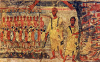 Dura Europos fresco Jews cross Red Sea.jpg
