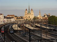 La gare de Dijon-Ville, vue côté voies