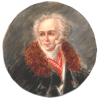 Auto-portrait de Jean-Baptiste Isabey 1767-1855 (miniature sur ivoire diamètre réel: 5cm)