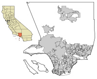 Situation du comté de Los Angeles dans l'état de Californie, et découpage municipal du comté