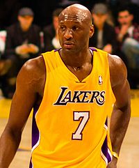Odom dans l'uniforme des Lakers.