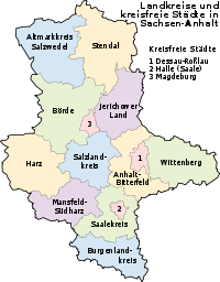 Arrondissements en Saxe-Anhalt