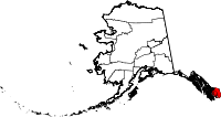 Carte situant le borough de Ketchikan Gateway (en rouge) dans l'État d'Alaska