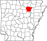 Localisation du comté de Independence (en rouge) dans l'Arkansas