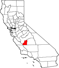 Carte indiquant la situation du comté de Kings dans l'État de Californie