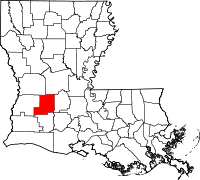 Localisation de la paroisse d'Allen sur la carte de l'État de Louisiane