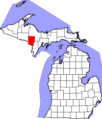Map of Michigan highlighting Dickinson County.svg