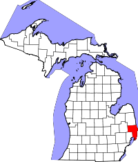 Map of Michigan highlighting Saint Clair County.svg