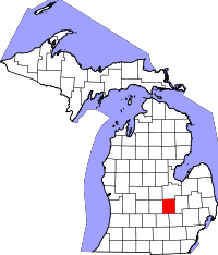 Map of Michigan highlighting Shiawassee County.svg