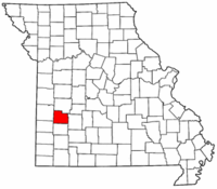Map of Missouri highlighting Cedar County.png