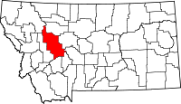 Map of Montana highlighting Lewis and Clark County.svg