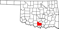 Map of Oklahoma highlighting Carter County.svg
