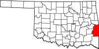 Map of Oklahoma highlighting Le Flore County.svg