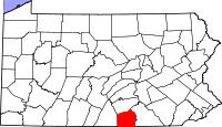 Map of Pennsylvania highlighting Adams County.svg
