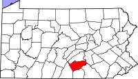 Map of Pennsylvania highlighting Cumberland County.svg