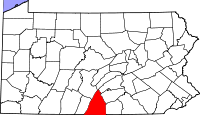 Map of Pennsylvania highlighting Franklin County.svg