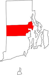 Localisation du comté de Kent (en rouge) dans le Rhode Island