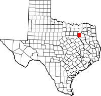 Map of Texas highlighting Kaufman County.svg
