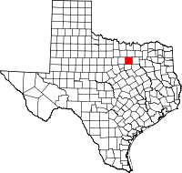 Localisation du comté de Tarrant sur la carte de l'État du Texas