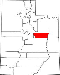 Localisation du comté de Carbon sur la carte de l’Utah