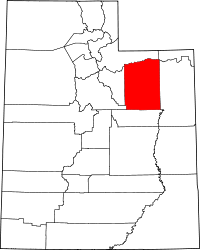 Localisation du comté de Uintah sur la carte de l’Utah